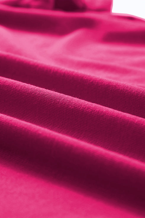 Soft Stretch Solid Crew Neck Rolled Cuff Relaxed Tee